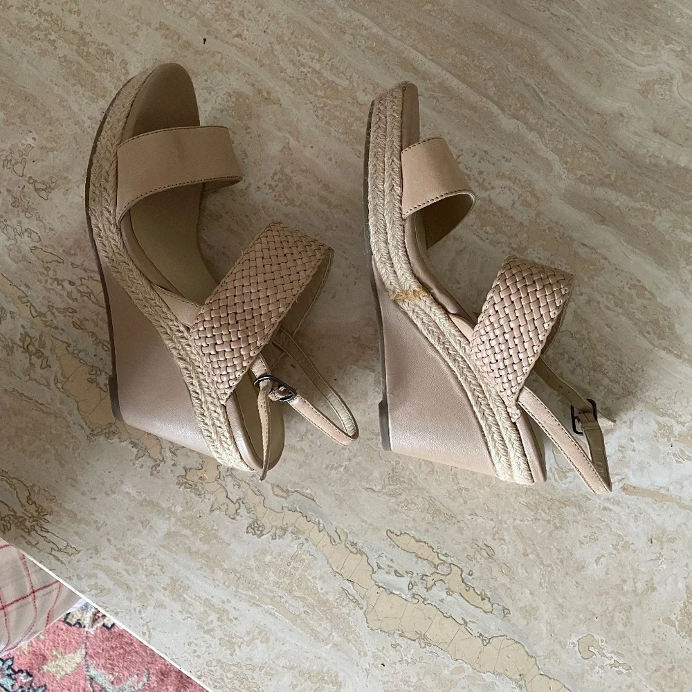 New Denver Hayes beige leather espadrille sandals, sz. US 7, never worn. - Picture 3 of 5